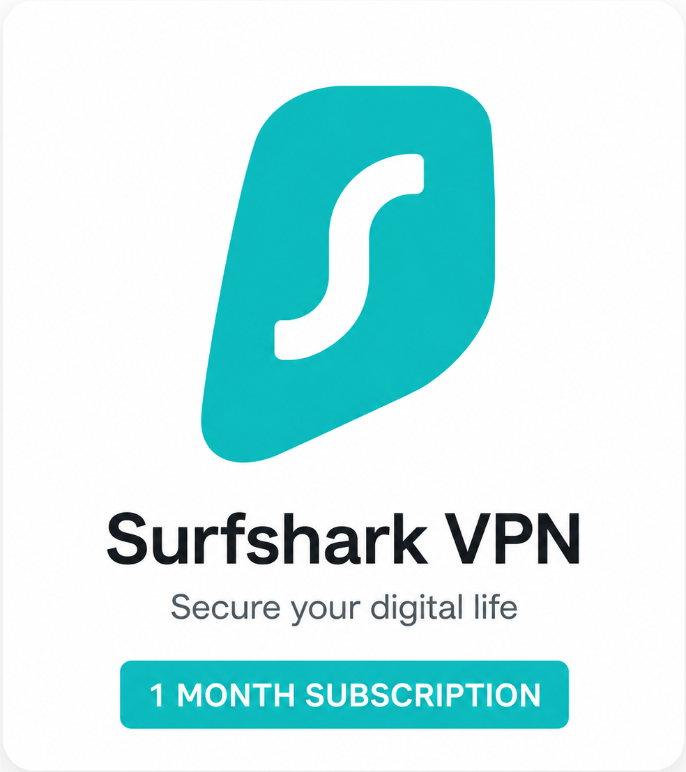 Surfshark VPN — Ключ активации на 1 месяц